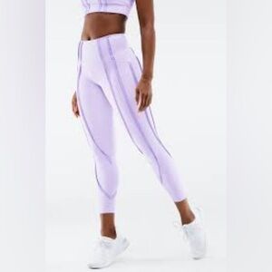 Fabletics ultraluxe contour leggings in seafoam mint green or frosted lilac.